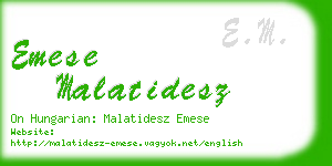 emese malatidesz business card